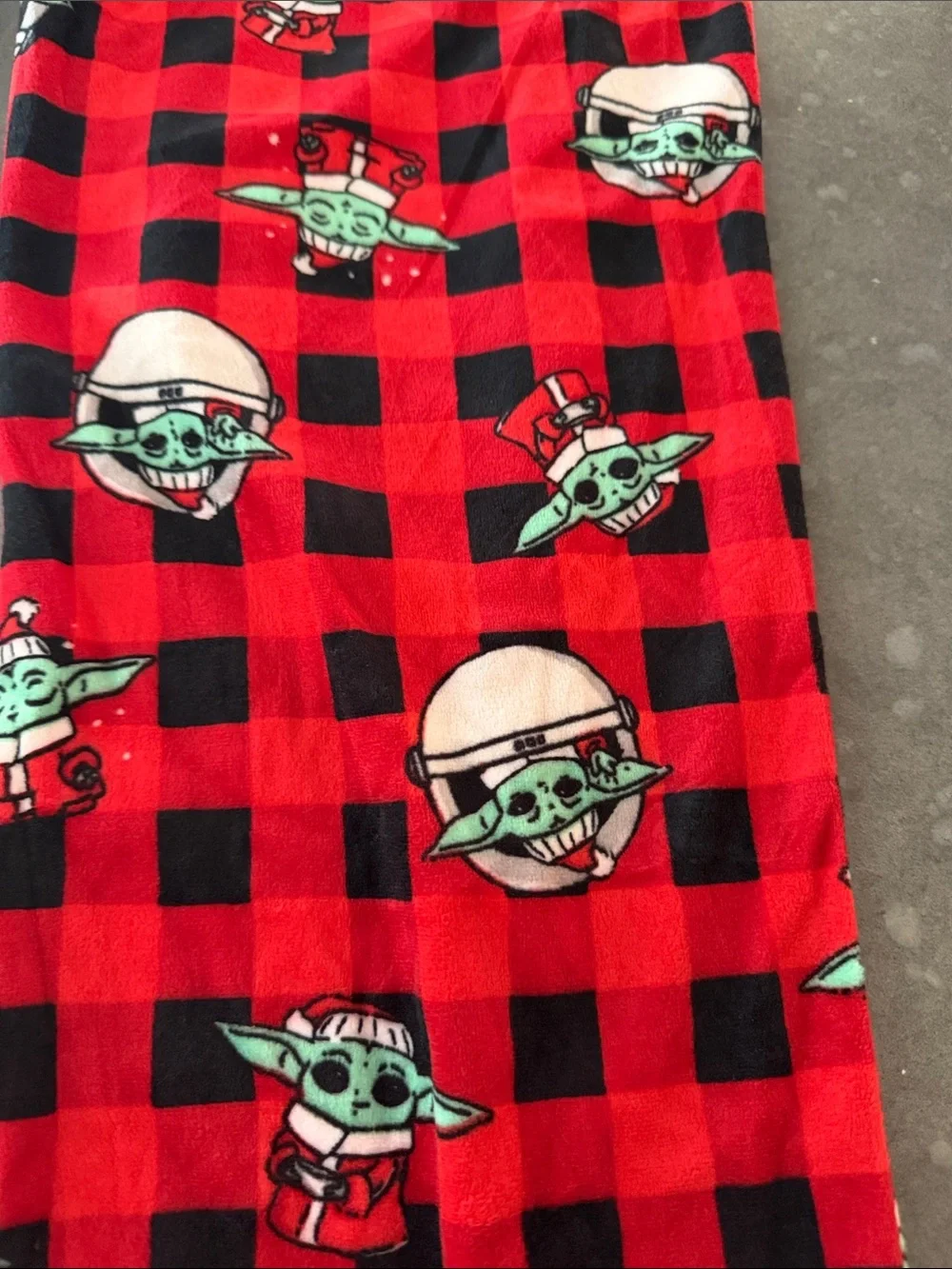 Kids Red Buffalo Plaid Groku from Star Wars The Mandelorian  Pajama Pants